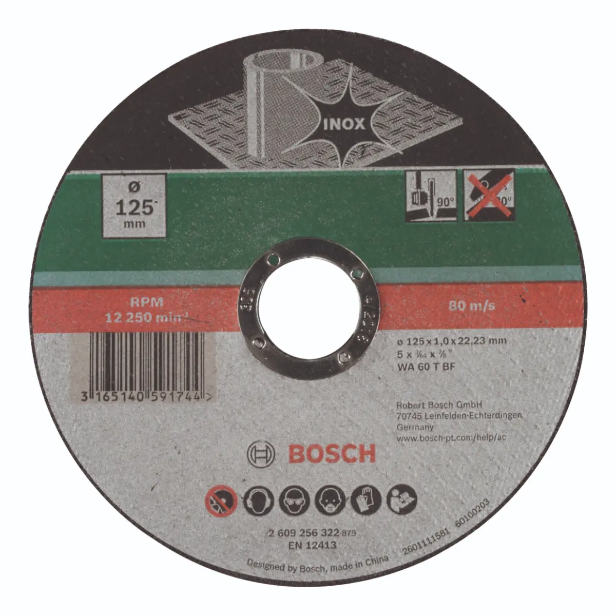Bosch Trennscheibe gerade, Inox D= 125 mm, Dicke= 1,0 mm
