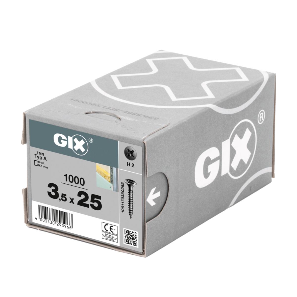 SPAX Trockenbauschraube GIX-A für Metall 3,5 x 25 mm, 1000 Stück