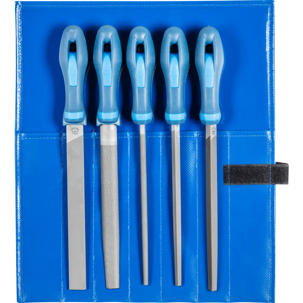 PFERD TOOLS Werkstattfeilen-Set WR 5-tlg. in Rolltasche Hieb 3 für Feinbearbeitung, Schlichten