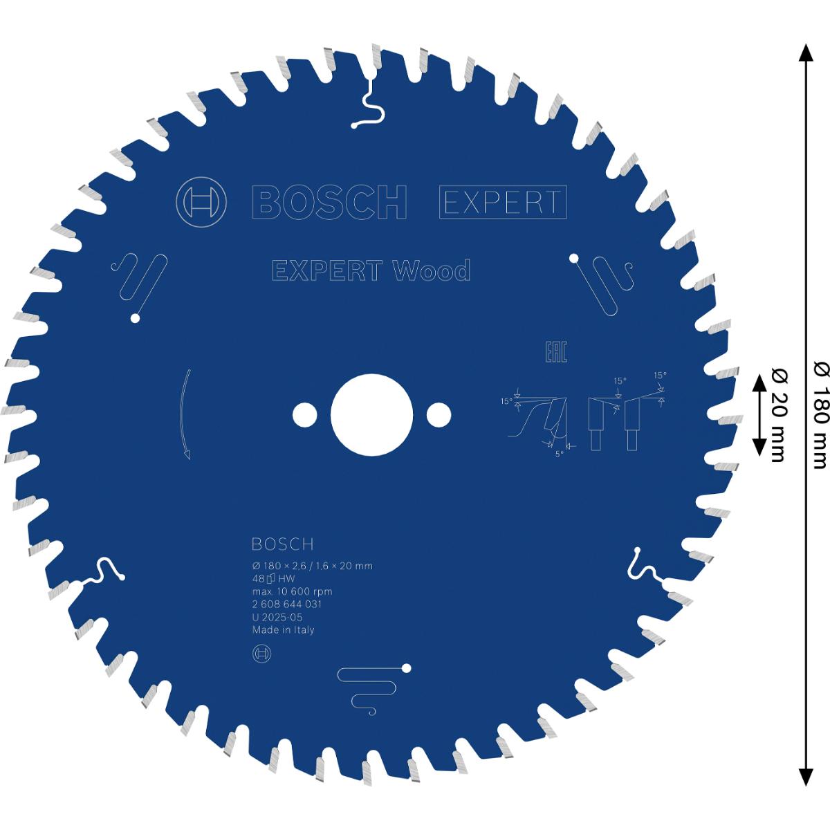 Bosch Kreissägeblatt Expert for Wood ø 180 mm