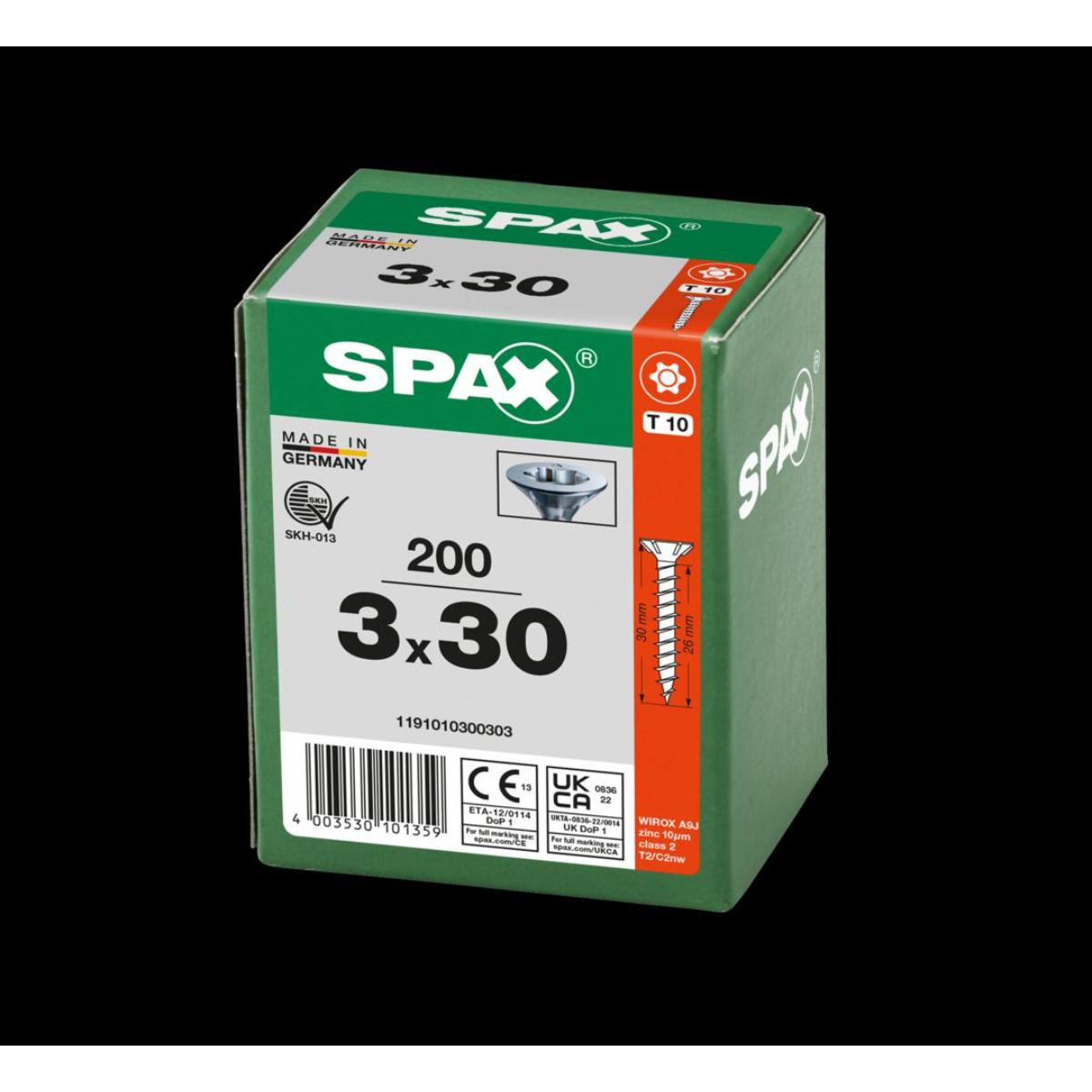 SPAX-S Senkkopf Bremsrippen T-Star Plus T10 Vollgewinde WIROX, 200 Stück