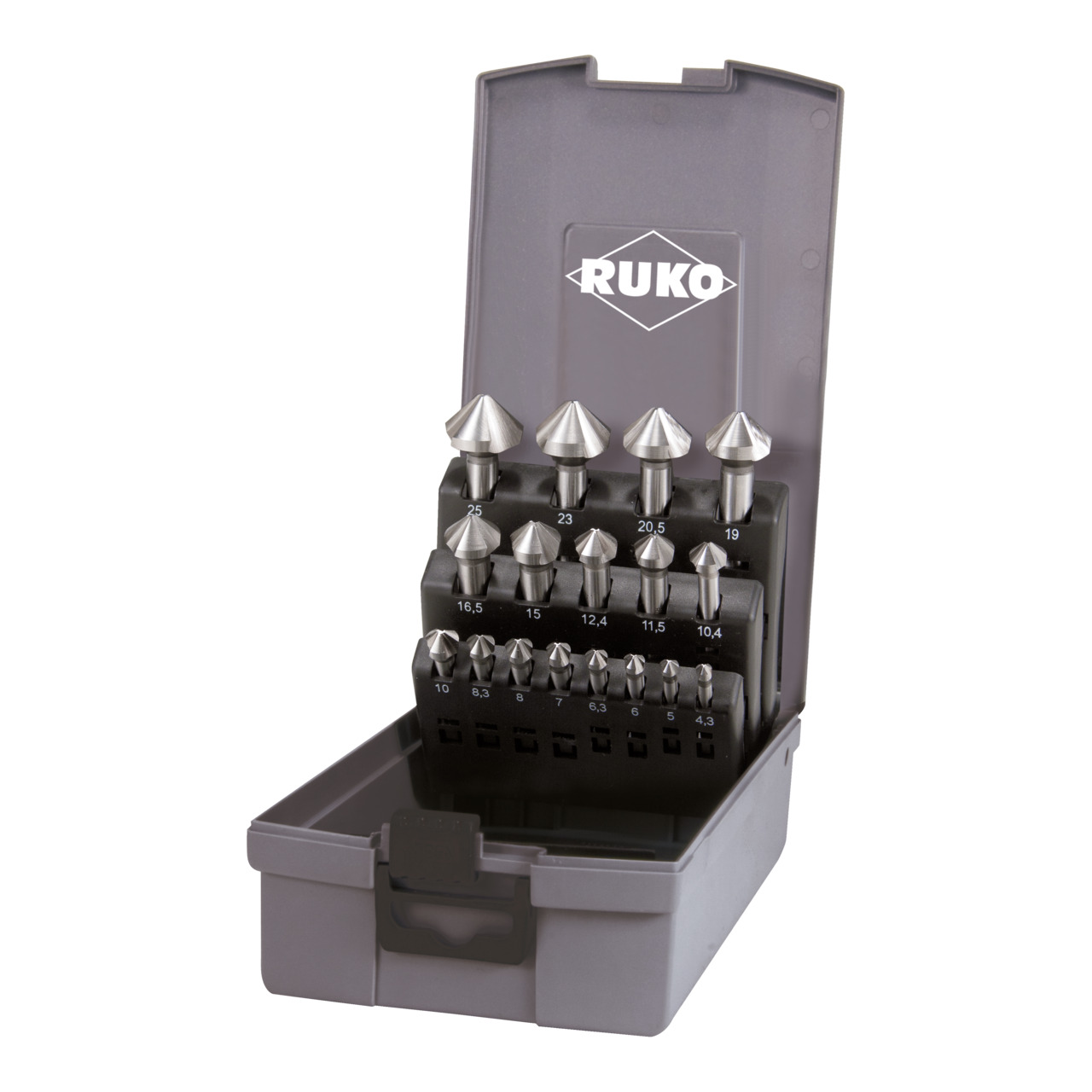 RUKO Kegelsenker-Satz DIN 335 Form C 90° HSS - 17-tlg.