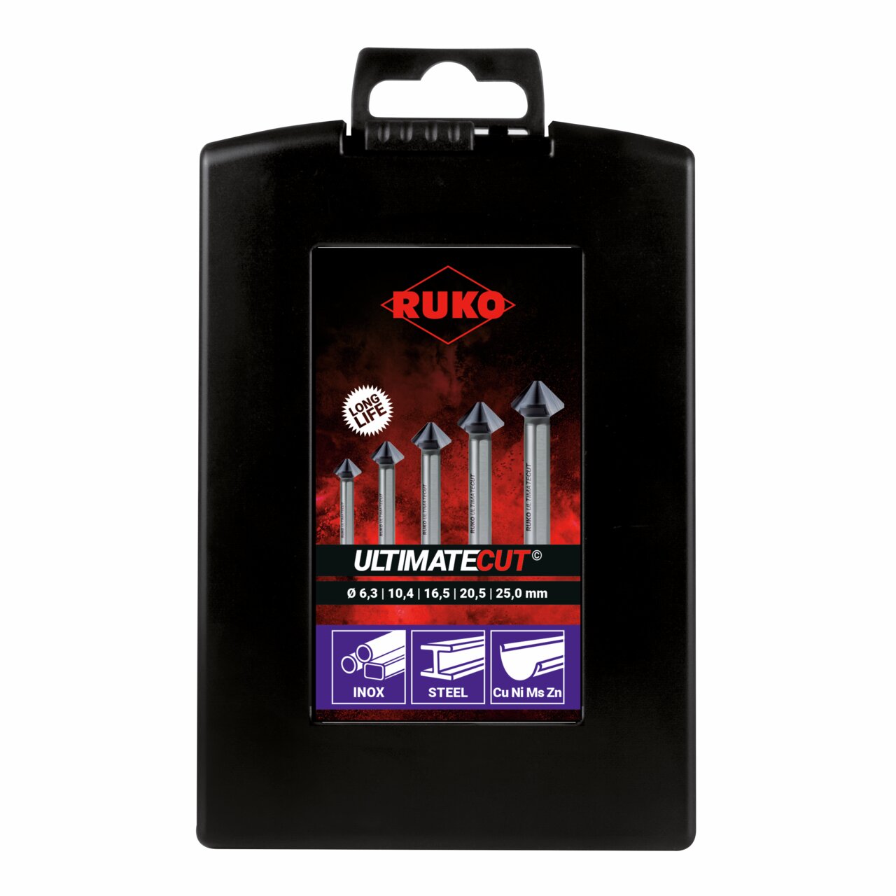 RUKO ULTIMATECUT Kegelsenker-Satz (DIN 335) Form C 90° HSS RUnaTEC - 5-tlg.