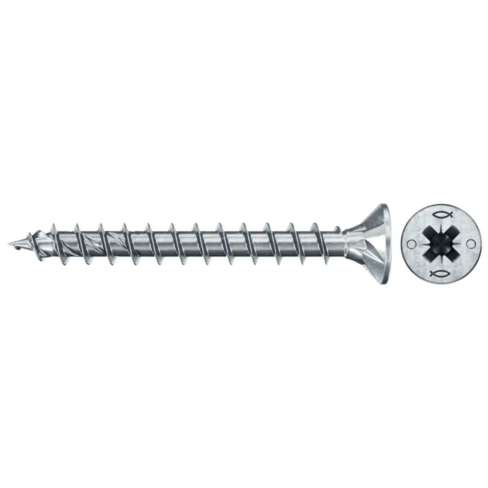 Fischer Spanplattenschraube 4,5x45 PowerFast FPF II CZF BC, Senkkopf, Kreuzschlitz PZ, Vollgewinde