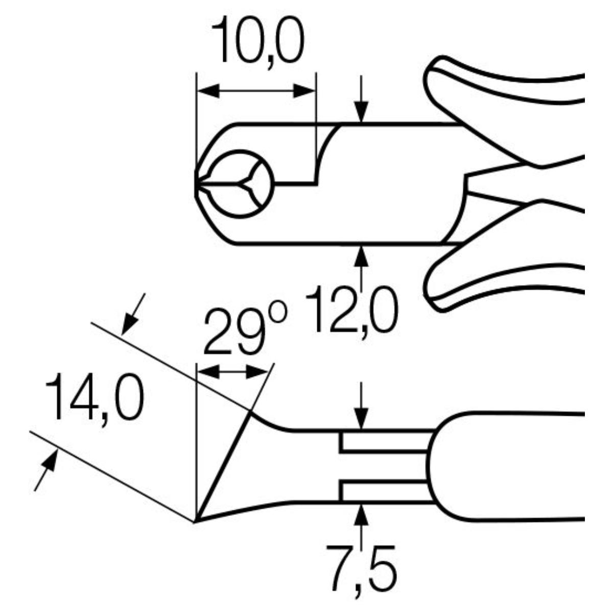 Wiha Schrägvornschneider Professional ESD breiter Kopf, ca. 29° mit kleiner Wate