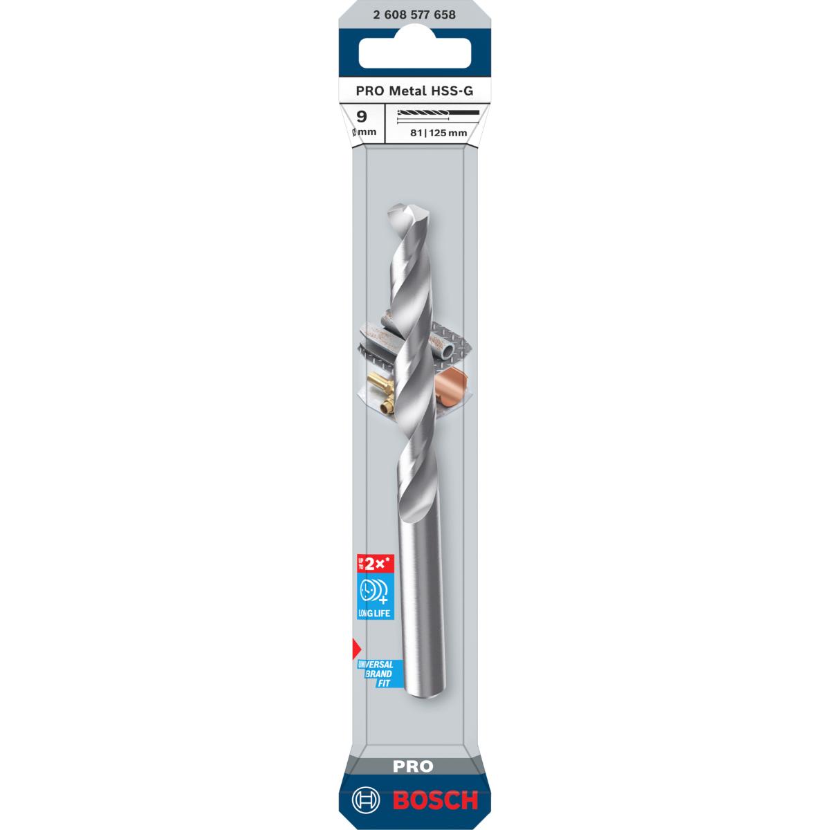 Bosch PRO Metal HSS-G Spiralbohrer, 9 x 81 x 125 mm