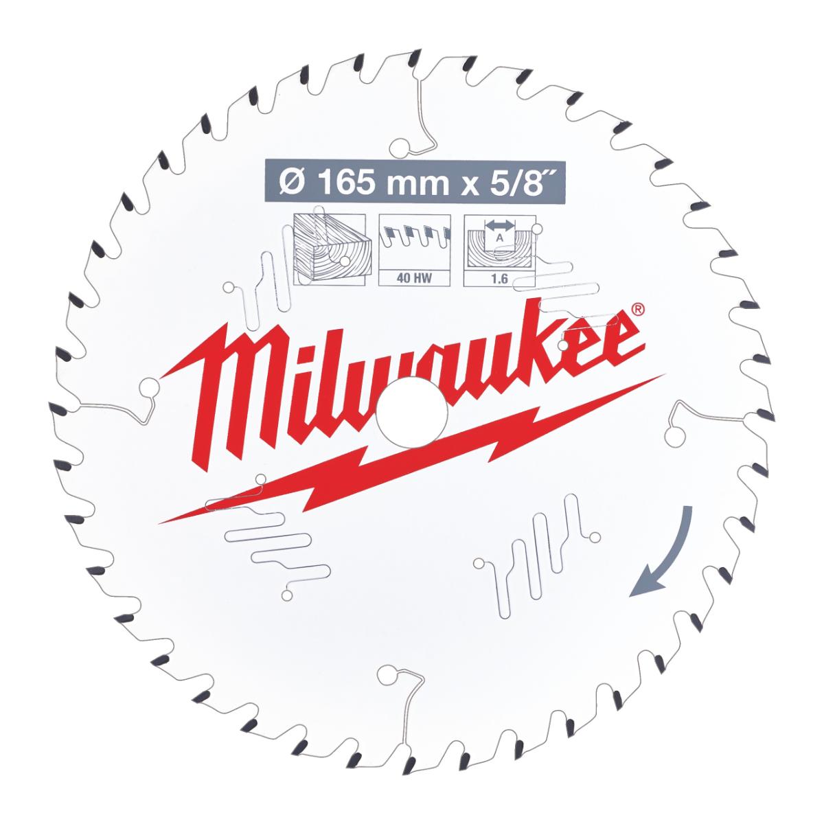 Milwaukee - Kreissägeblatt 165/15,87 mm 40Z Holz - 4932471312