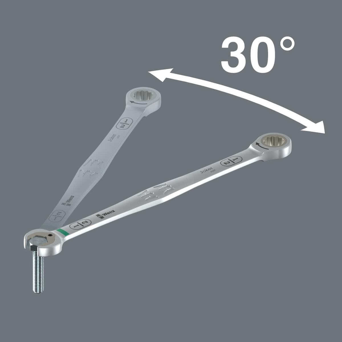 Wera 6007 Joker Imperial 8-stelliges Set Maul-Ringratschenschlüssel-Satz, zöllig