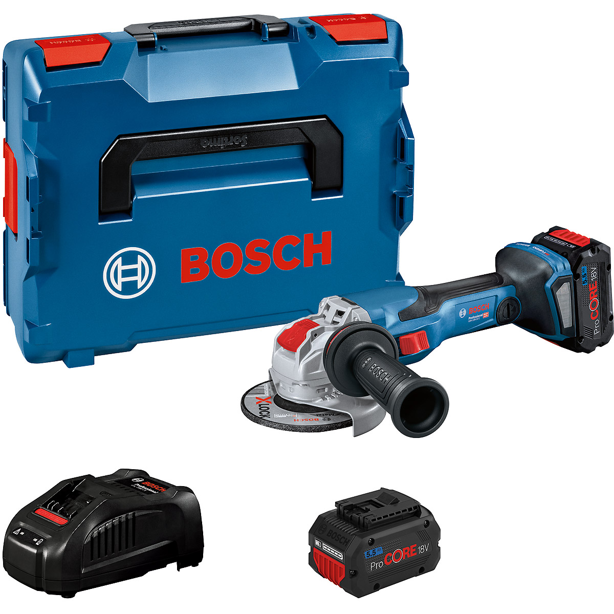 Bosch Akku-Winkelschleifer BITURBO mit X-LOCK GWX 18V-15 C