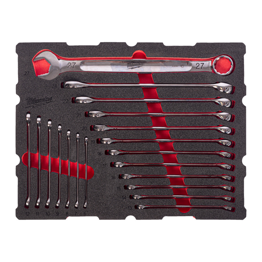 Milwaukee MAX BITE Ringmaulschlüssel Set 62-teiliges Set im PACKOUT Koffer mit Schubladen