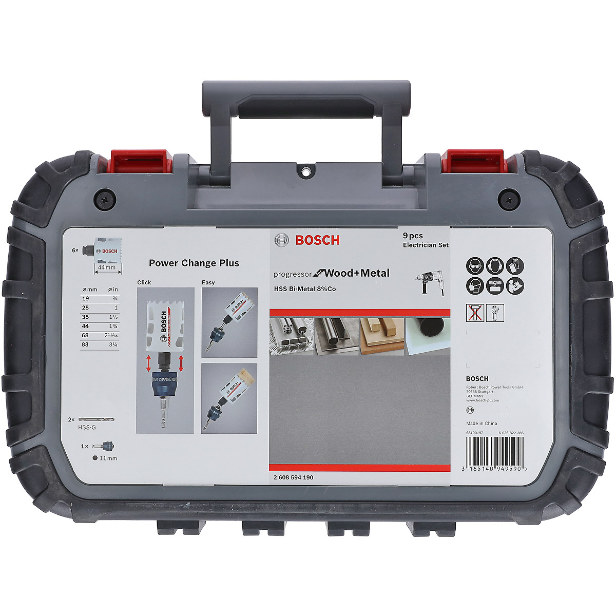 Bosch Lochsägen-Set Progressor for Wood and Metal, 9-teiliges Elektrikerset, 19-68 mm