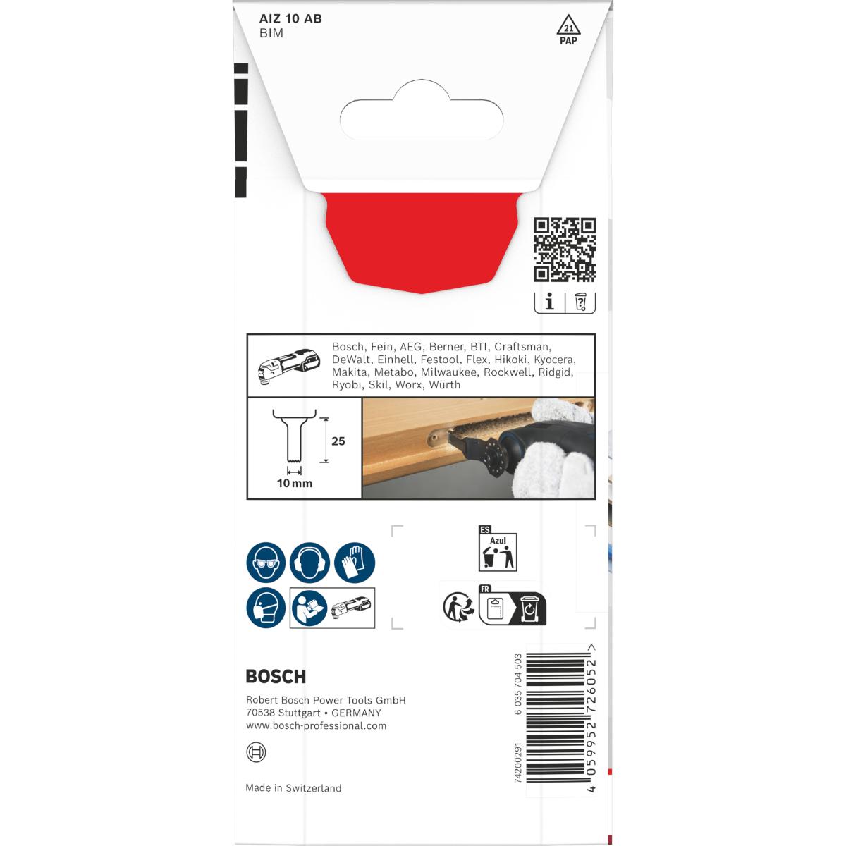 Bosch AIZ 10 AB Multi Material Tauchsägeblatt, Starlock, 10 x 25 mm, 1-Stück