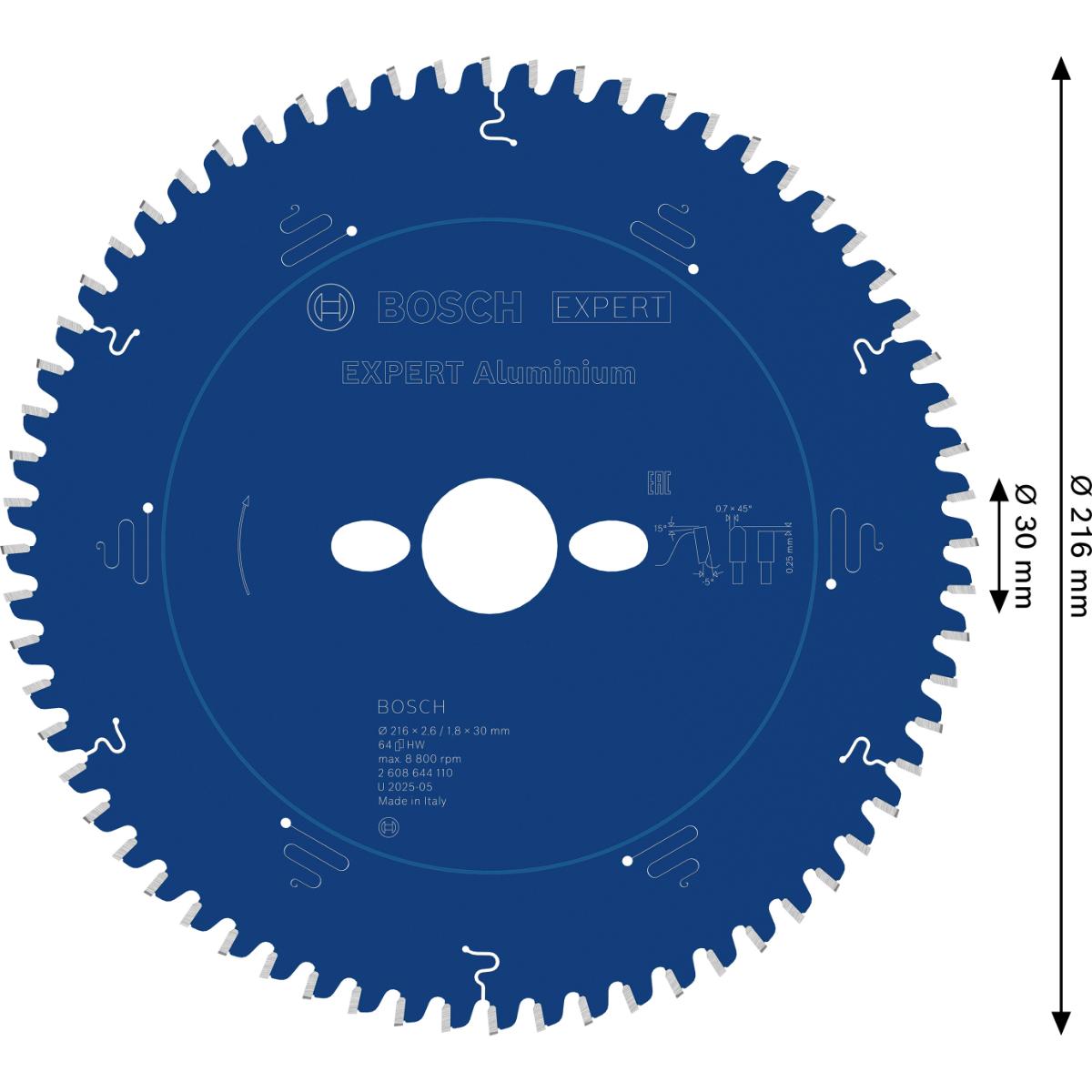 Bosch Kreissägeblatt Expert for Aluminium ø 216 mm