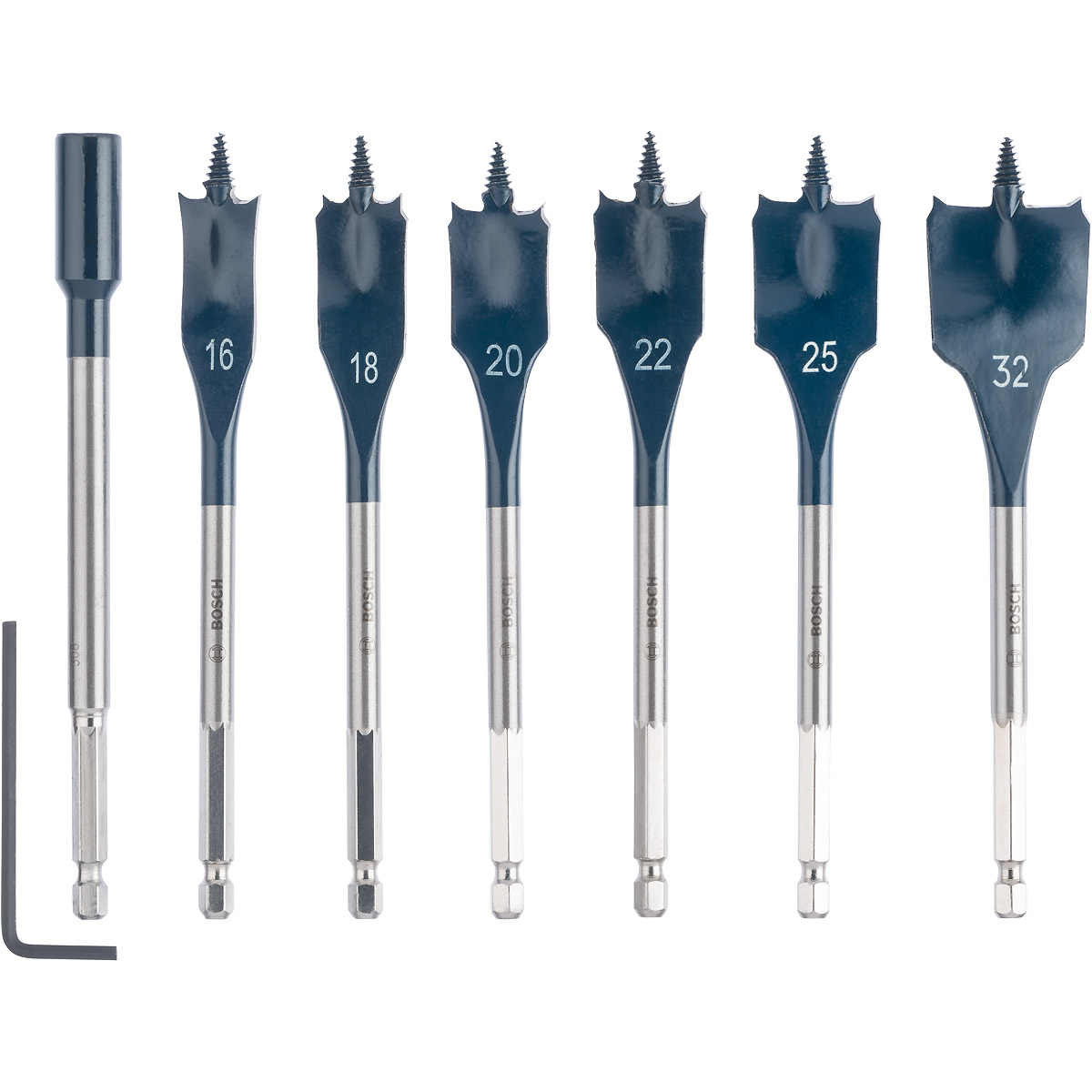 Bosch Flachfräsbohrer-Set Self Cut Speed, 7-teilig., 16-32mm