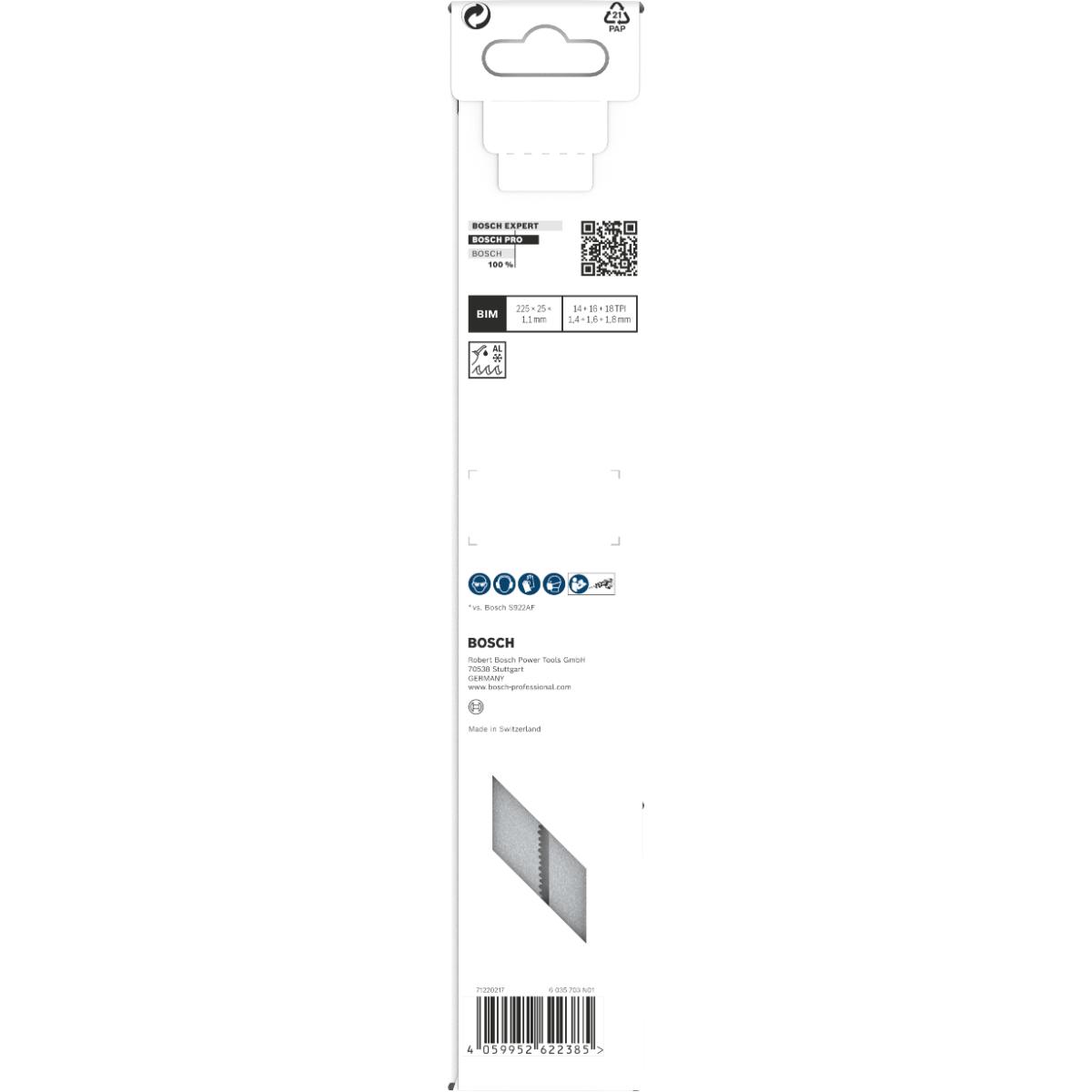 Bosch PRO Medium-Thick Metal precise S1137BEF Blatt,1,1 x 25 x 225 mm