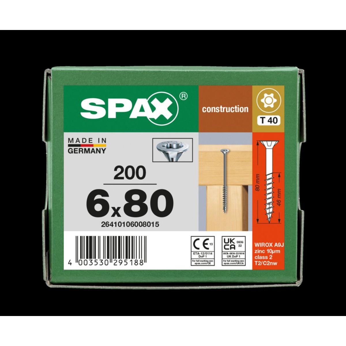 SPAX SENKMULTIKOPF T-STAR PLUS T40 TEILGEWINDE WIROX 200 Stück