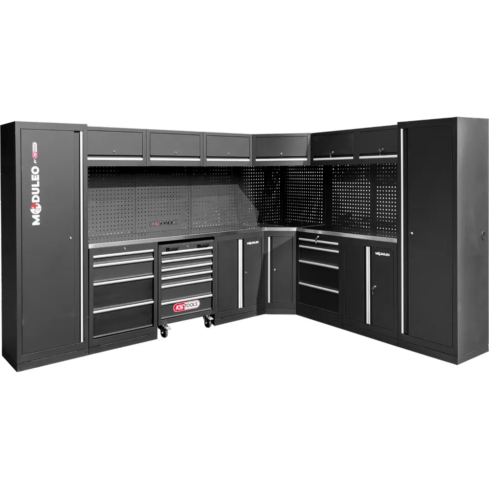 KS TOOLS Werkstatt-Schranksystem, L-Form, 3400 x 2720 mm, Variante 2