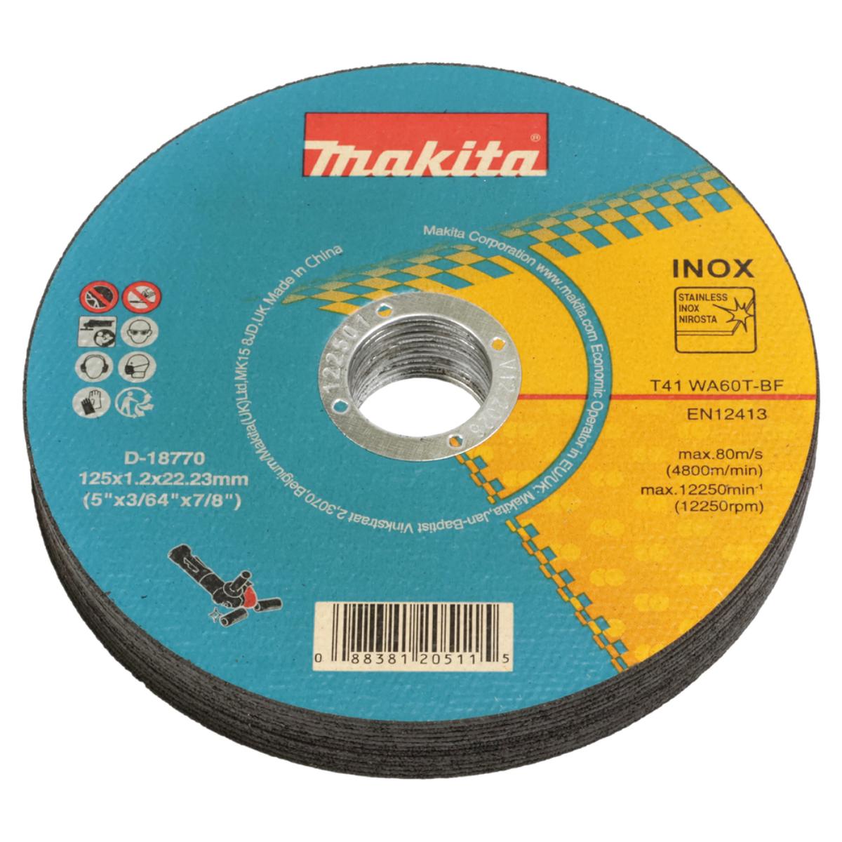 Makita Trennscheibe INOX Ø 125 mm 1,2 mm WA60T-BF EN12413 INOX 12 Stück