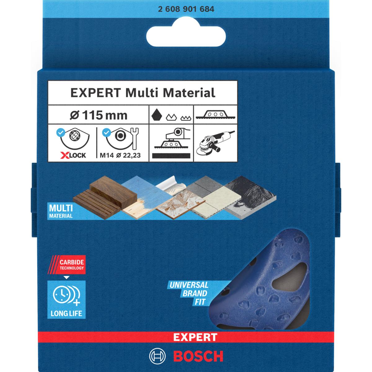 2608901684BO Bosch EXPERT Multi Material Carbide-Topfscheibe grob X-LOCK, 115 mm, 22,23 mm