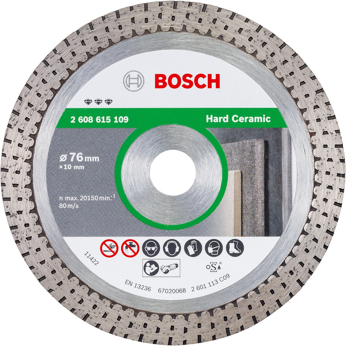 Bosch Diamanttrennscheibe Best for Hard Ceramic 76x1,5x10 mm