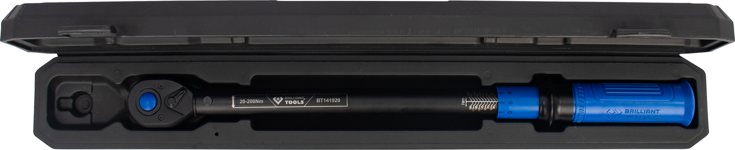 Brilliant Tools 1/2" Ratschen-Drehmomentschlüssel umschaltbar, 20-200 Nm