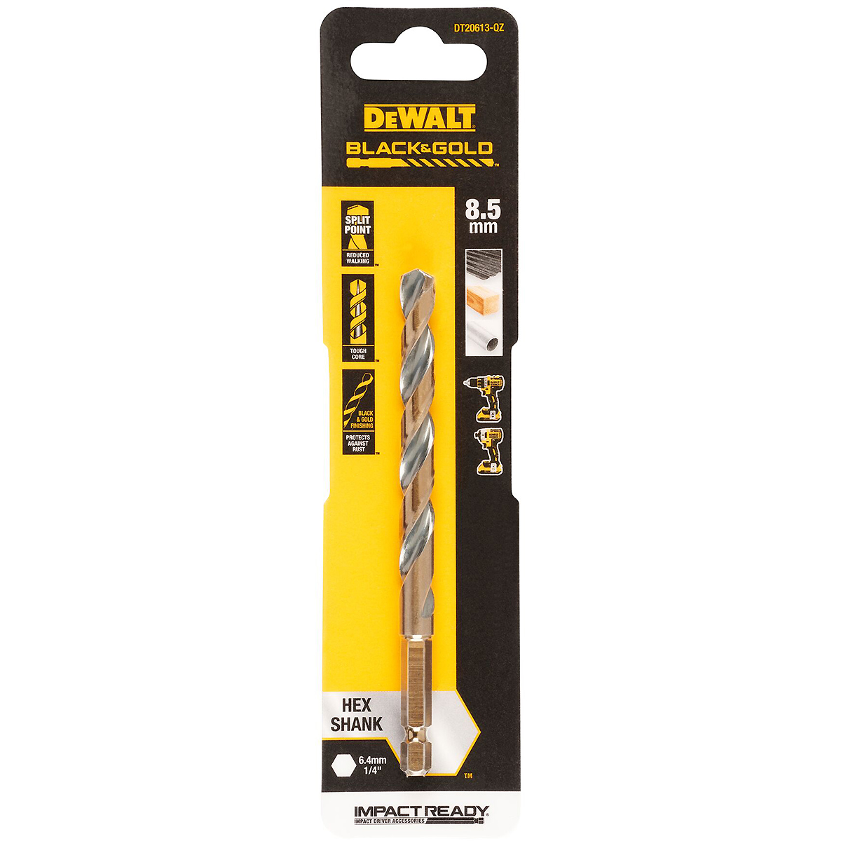 DEWALT Black&Gold Metallbohrer HSS-G Sechskant