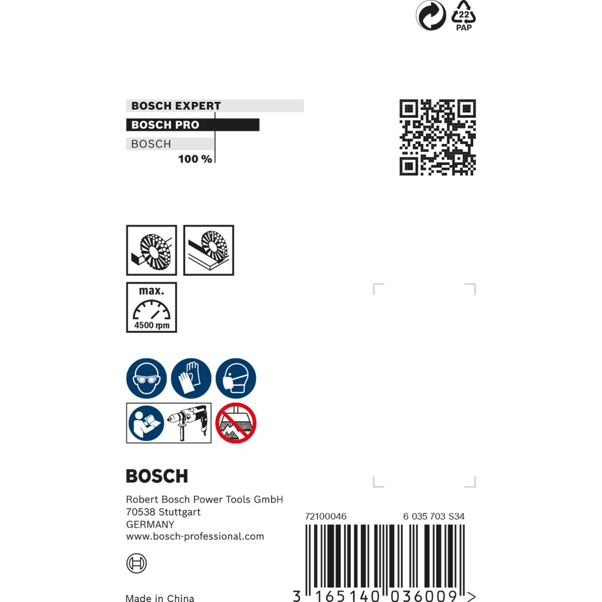 Bosch PRO Scheibenbürste, gewellt, vermessingt, 4500 U/ min