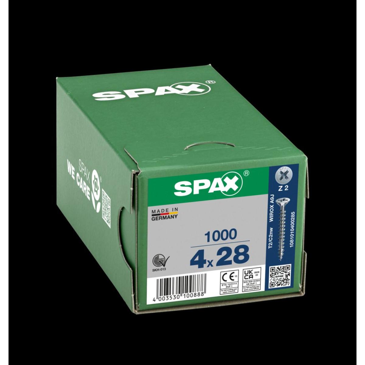 SPAX Senkmultikopf Bremsrippen Kreuzschlitz Z2 Vollgewinde WIROX, 1000 Stück