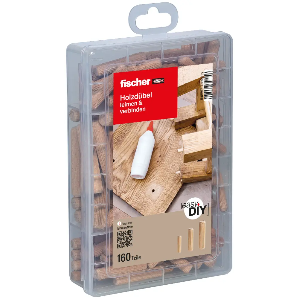 Fischer EasyDIY Box Holzdübel (160 Teile)