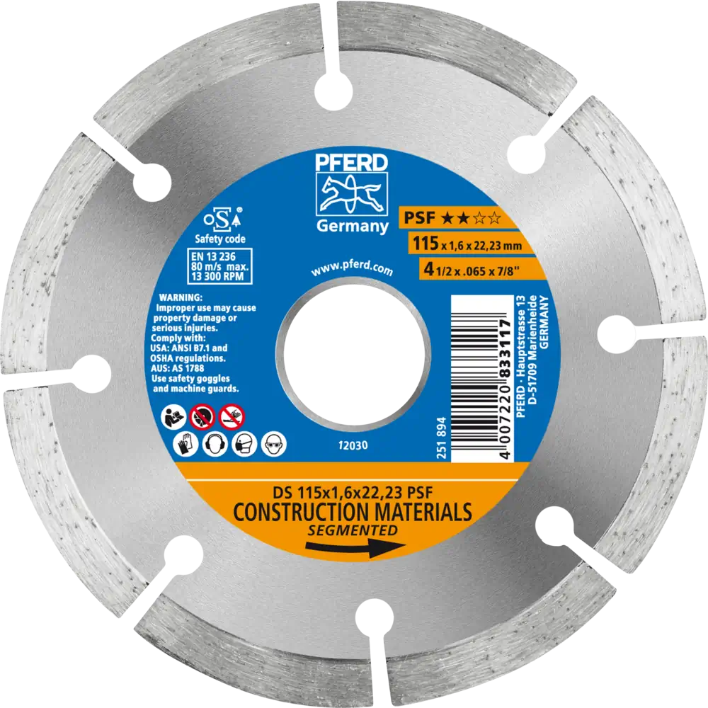 PFERD TOOLS Diamant-Trennscheibe DS PSF für Stein und Beton