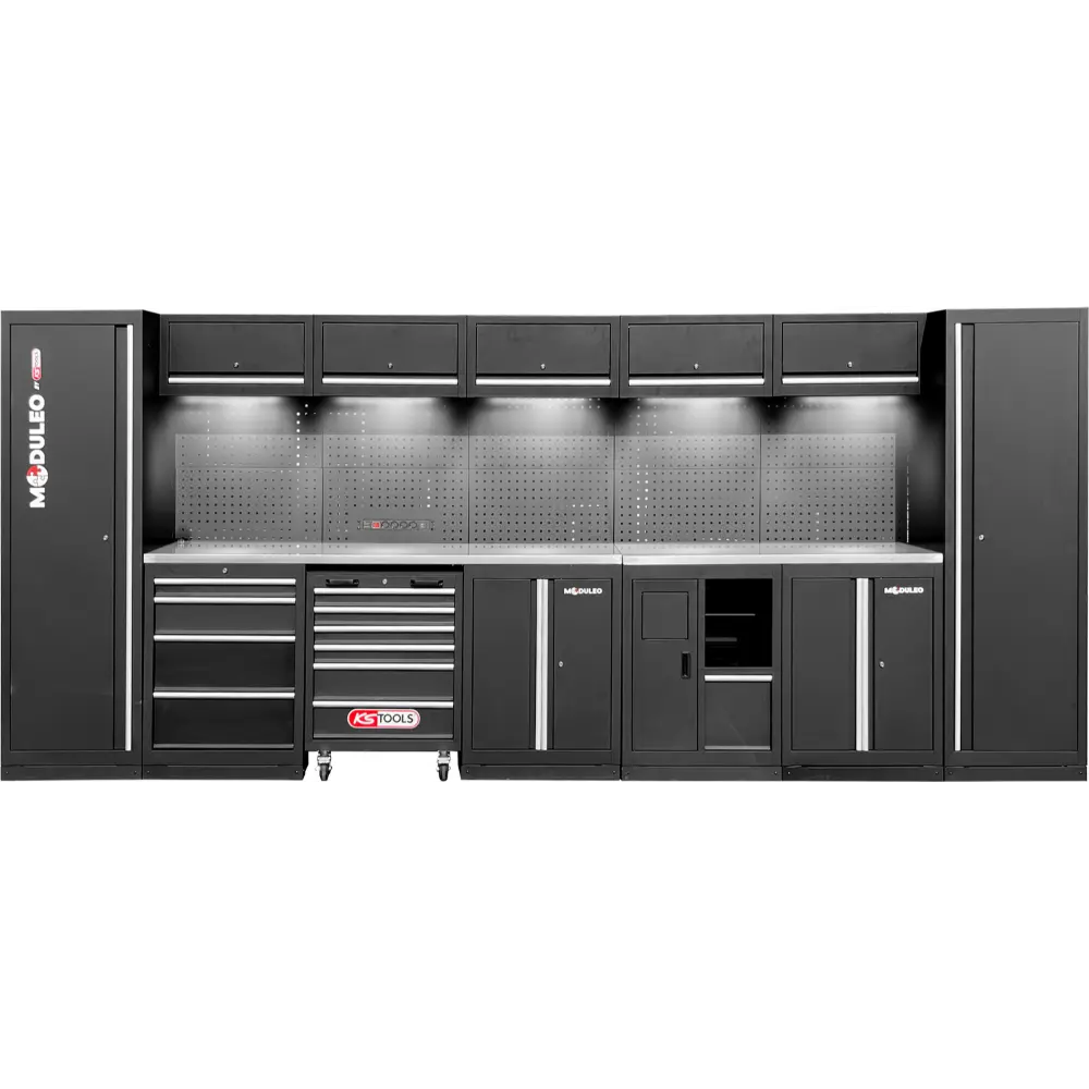 KS TOOLS Werkstatt-Schranksystem, gerade, 4600 x 500 mm, Variante 2