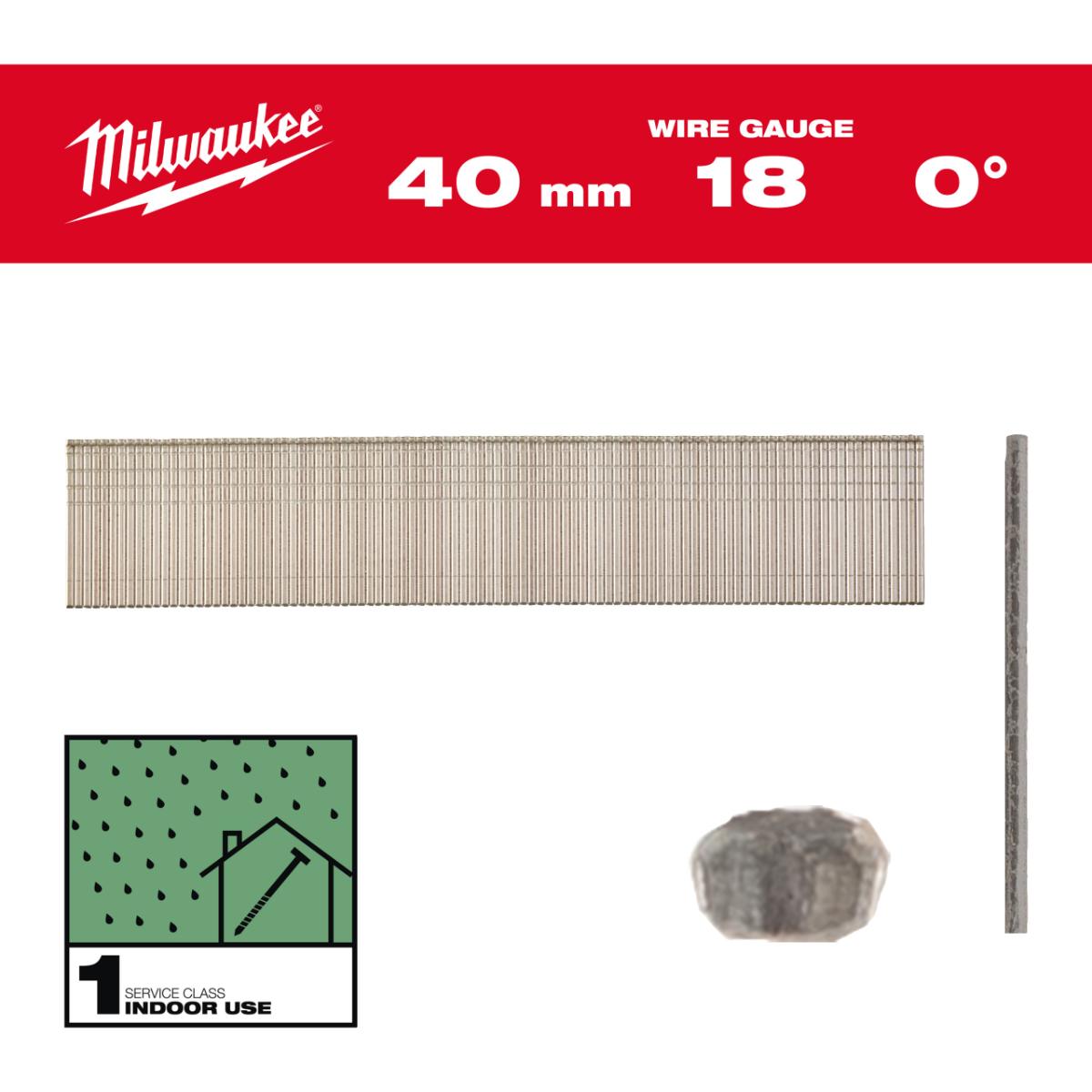 Milwaukee Stauchkopf-Nägel 18 Gauge für M18CN18GS Verzinkt