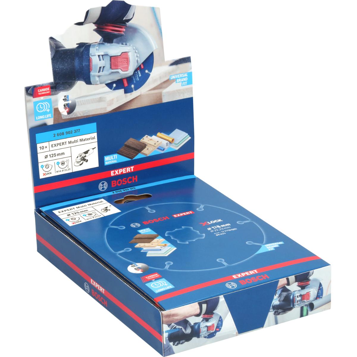 Bosch EXPERT Multi Material Carbide-Trennscheibe, 125 x 22,23 mm, X-Lock, 10-Stück