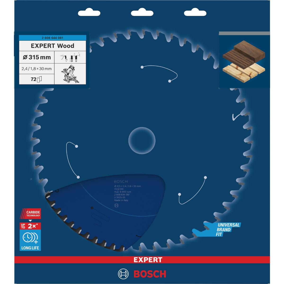 Bosch Kreissägeblatt Expert for Wood ø 315 mm