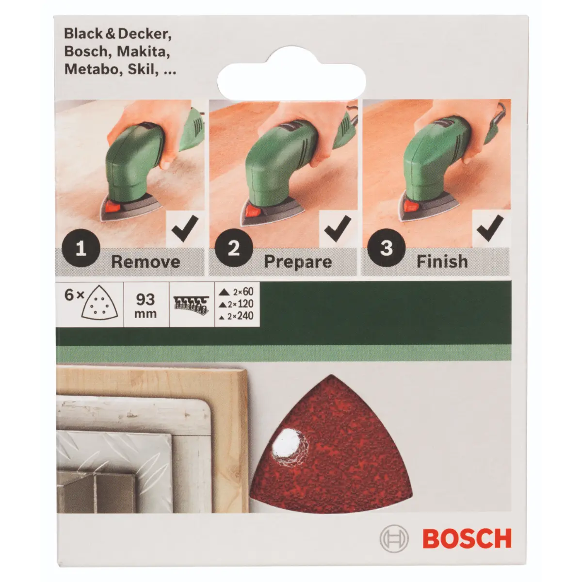 Bosch Schleifblatt-Set für Deltaschleifer 93 mm, 6-tlg.