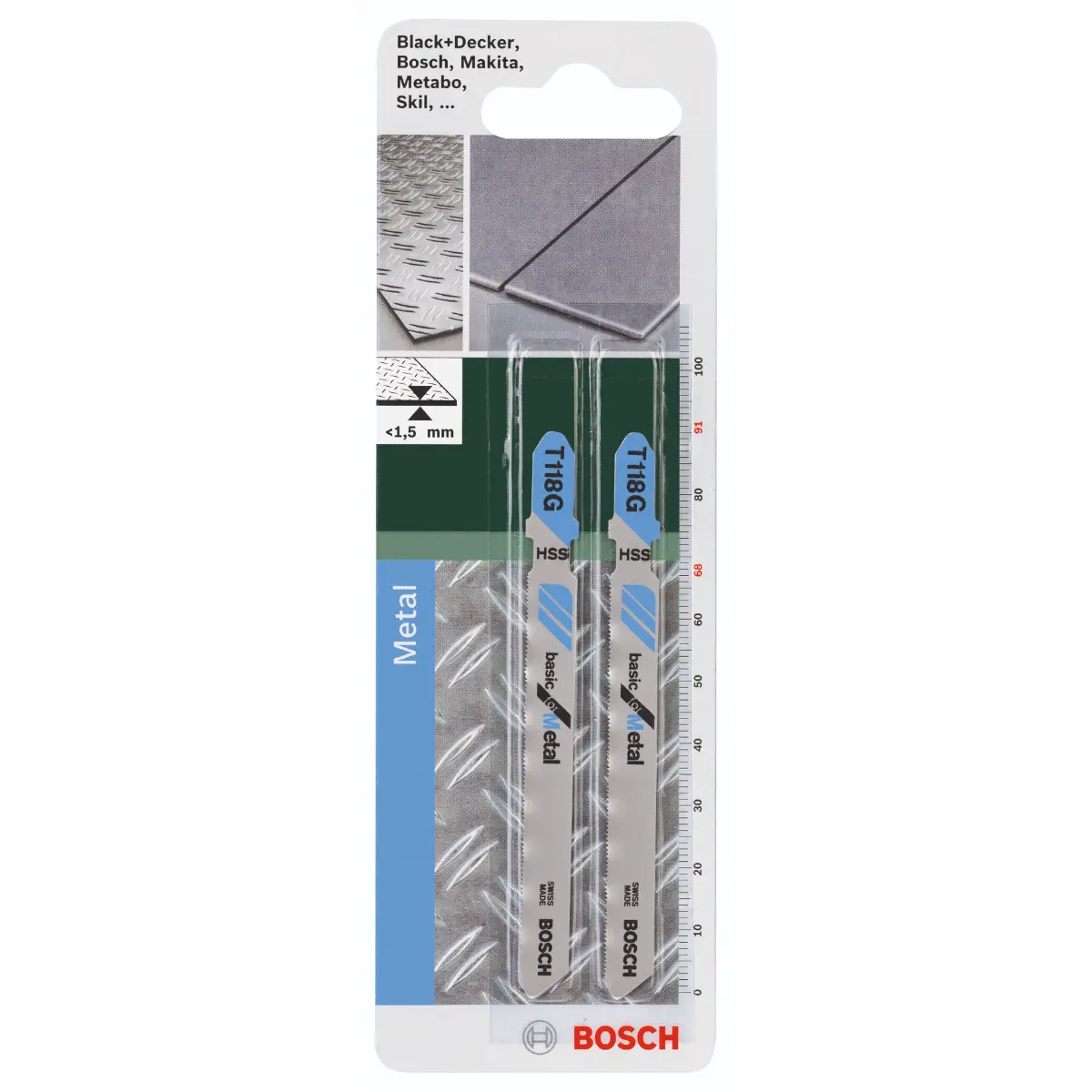 Bosch Stichsägeblatt HSS, T 118 G Basic for Metal