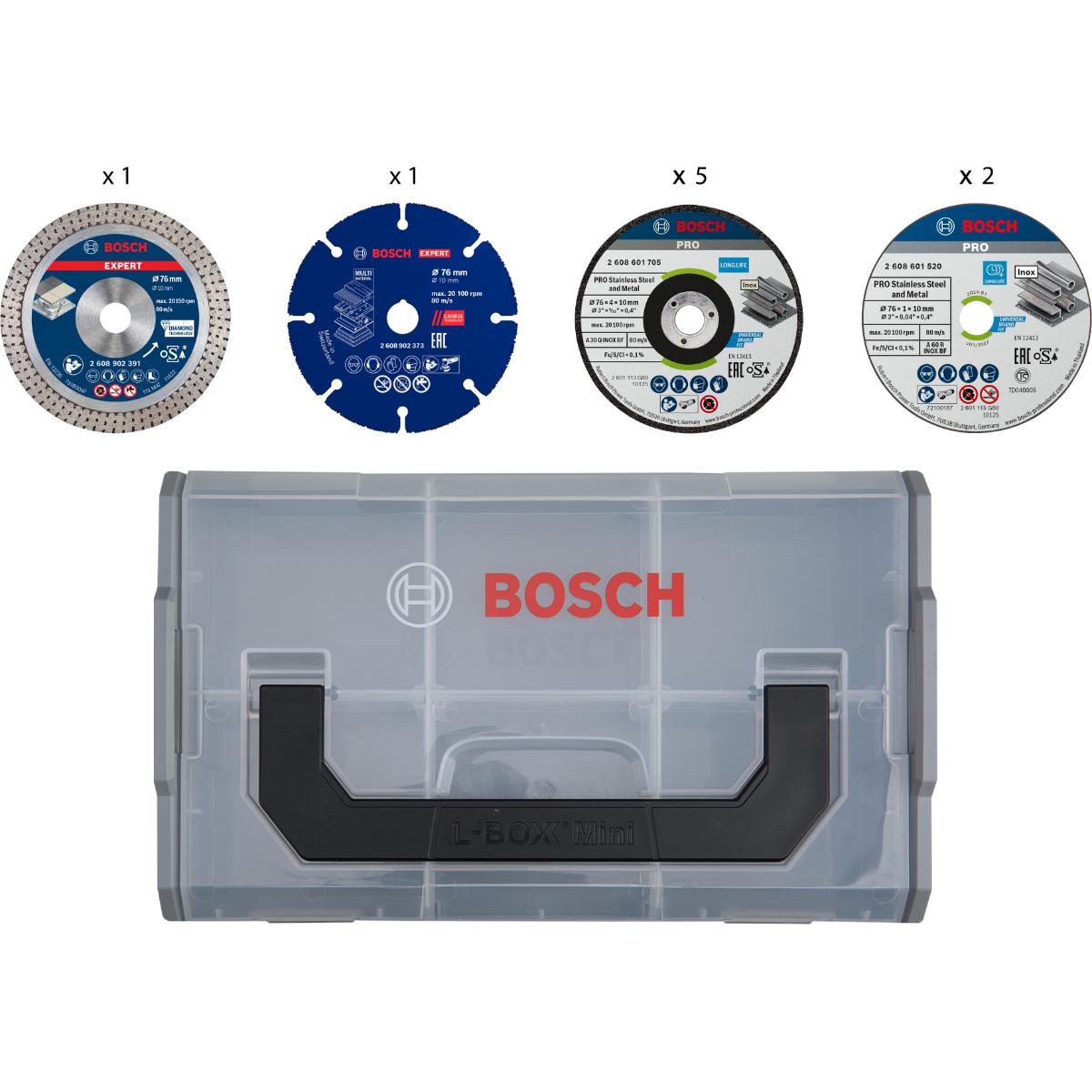 Bosch EXP 76mm Bundle in Mini L-Boxx, 9-teilges Set