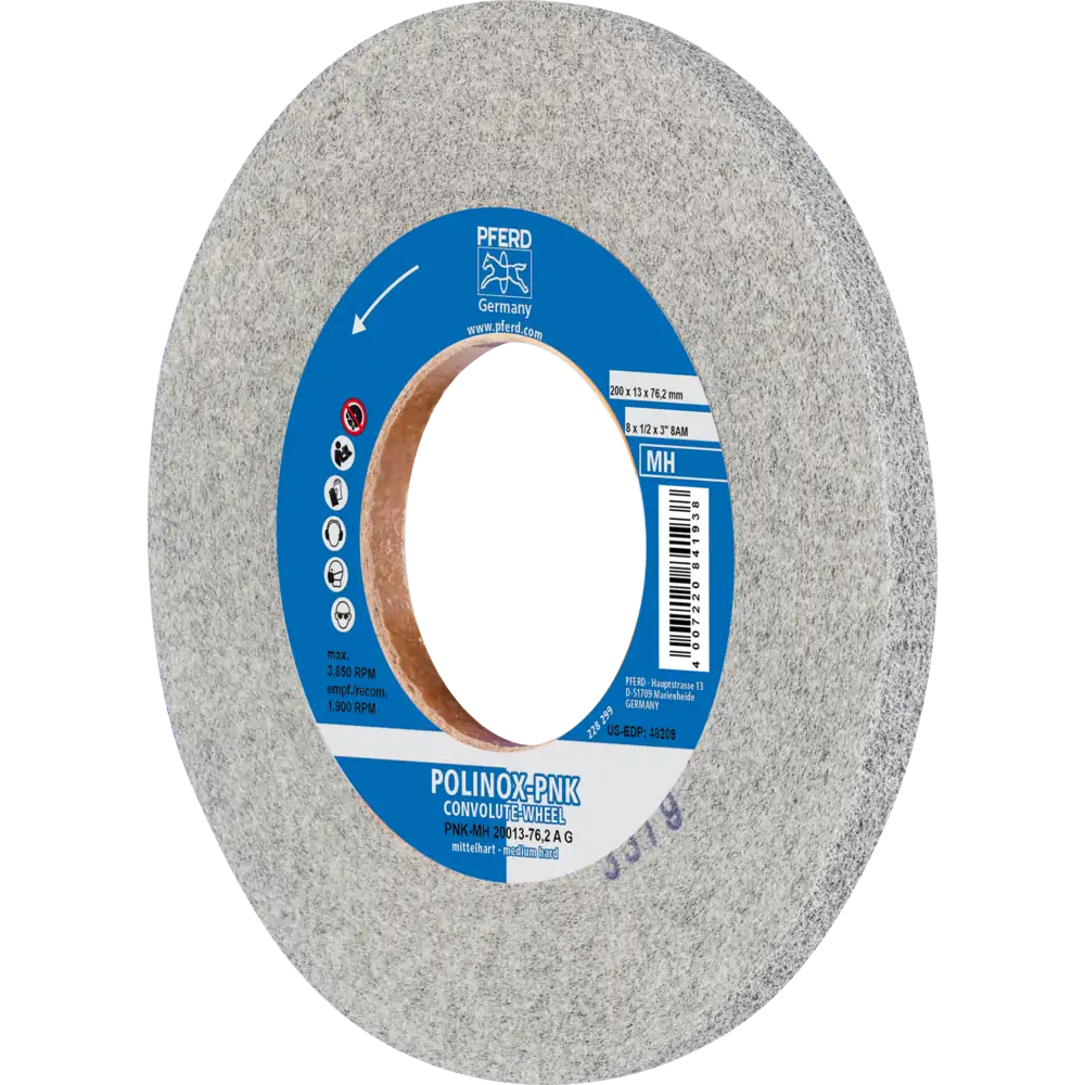 PFERD TOOLS POLINOX Gewickeltes Vlies-Rad PNK Mittelhart A Grob für Finish