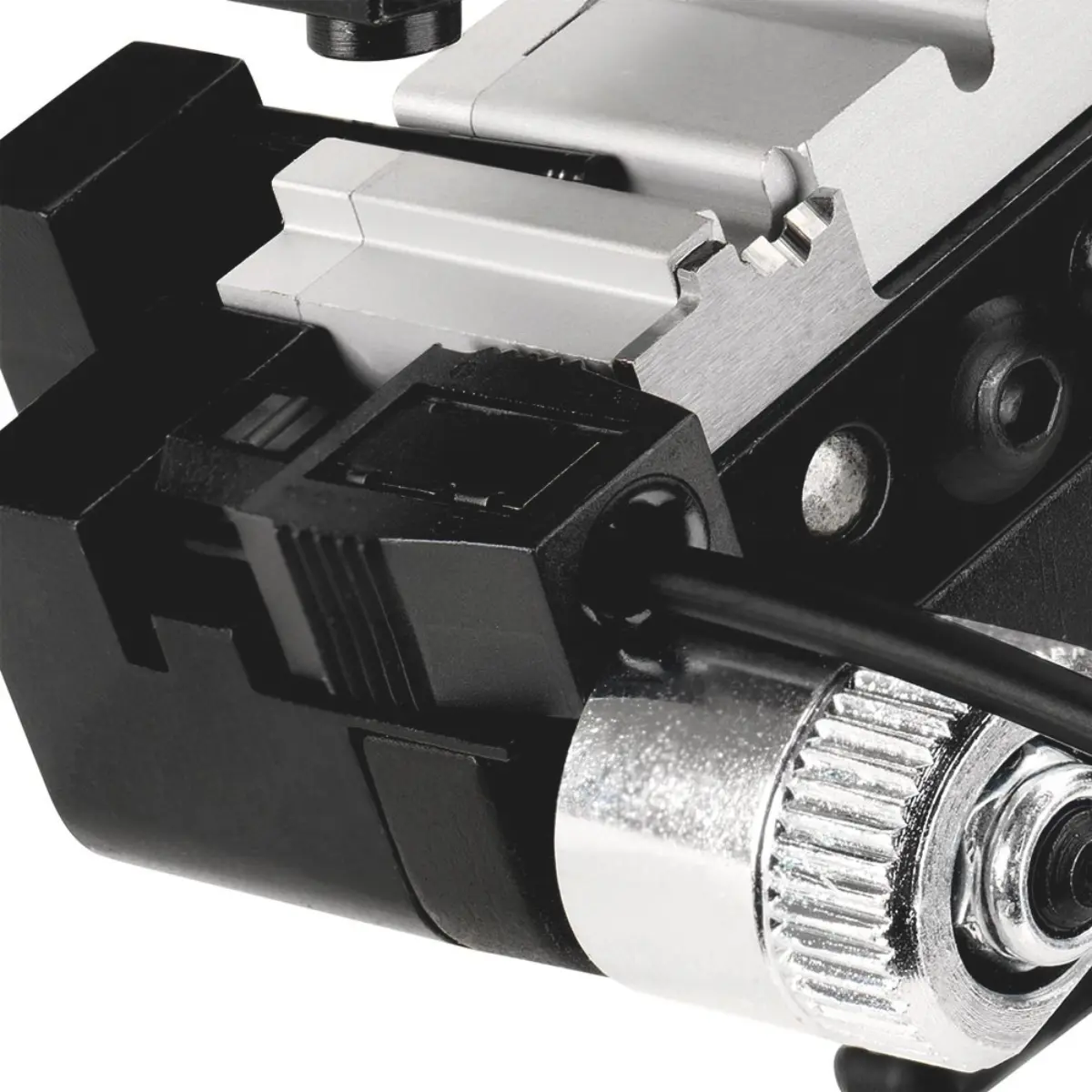 Rennsteig Zange zum Schneiden, Abisolieren und Crimpen von LWL Ø 2,2 mm für Toshiba-Stecker, mit Sicherheitsschneideinrichtung