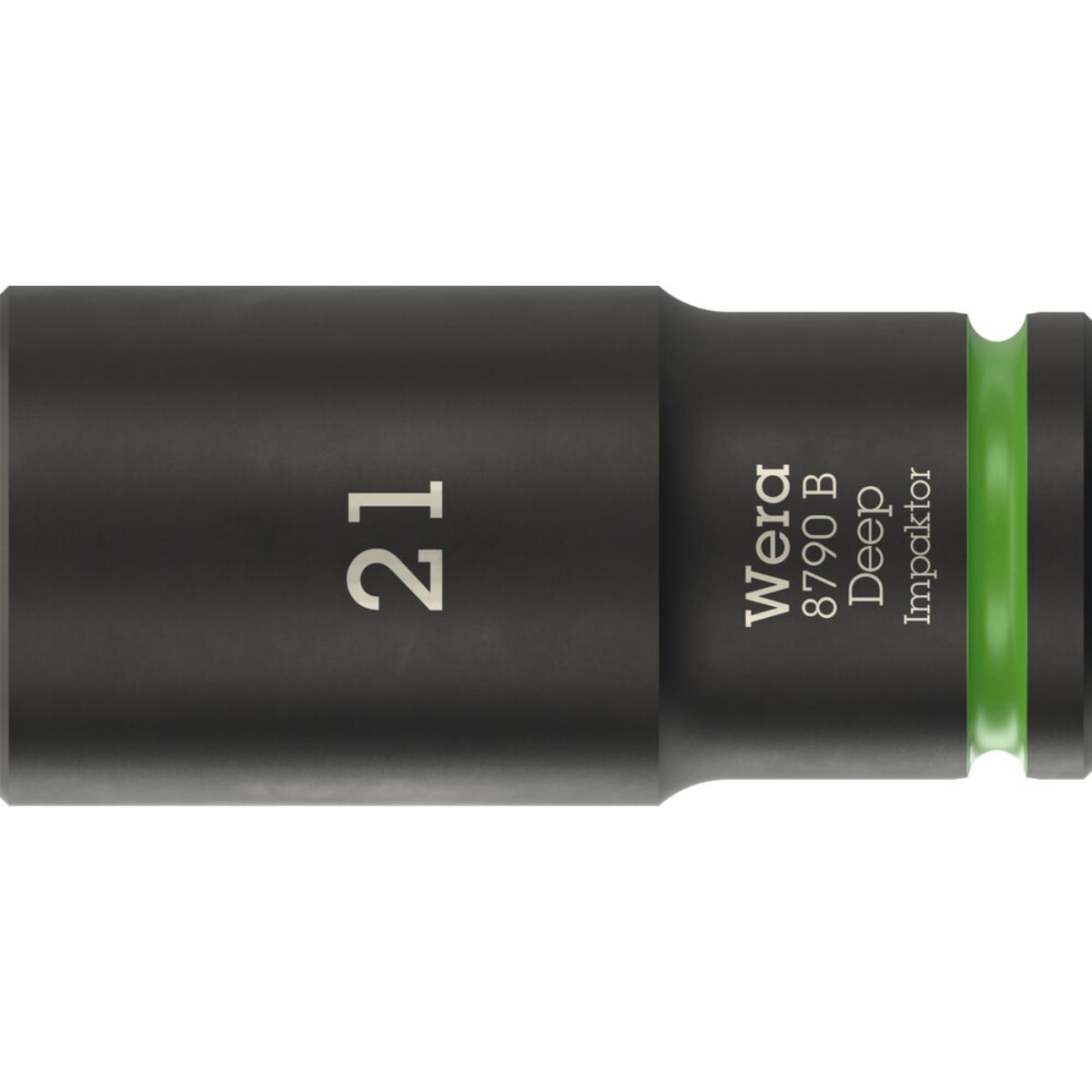 Wera 8790 B Impaktor Deep Steckschlüsseleinsatz mit 3/8 zoll-Antrieb, 21 x 63 mm
