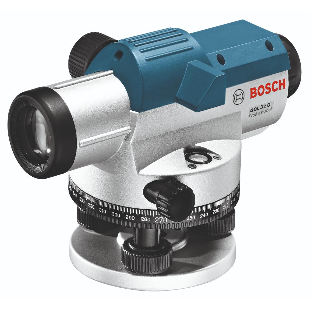 Bosch Optisches Nivelliergerät GOL 32 G, mit Baustativ BT160, Messstab GR 500