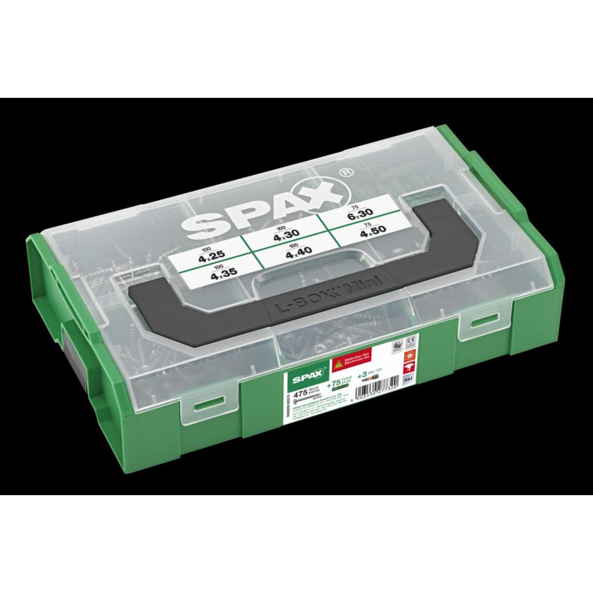 SPAX ELEKTRIKER MONTAGEKOFFER L-BOXX KUNSTSTOFF T-STAR PLUS KLEIN