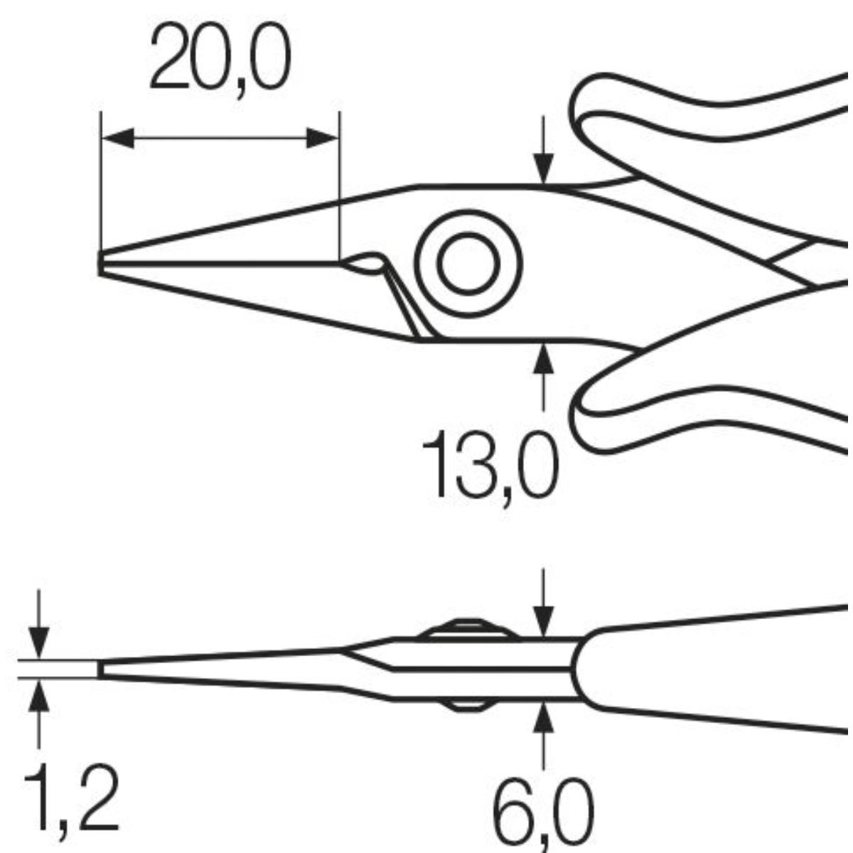 Wiha Spitzzange Electronic schmaler, kurzer Kopf gerade Form