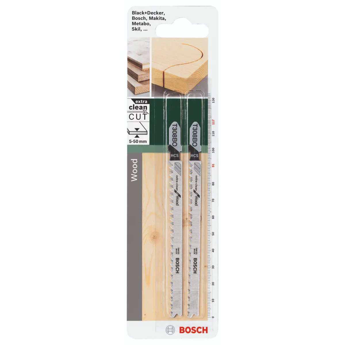 Bosch Stichsägeblatt HCS, T 308 BO Extra-clean for Wood