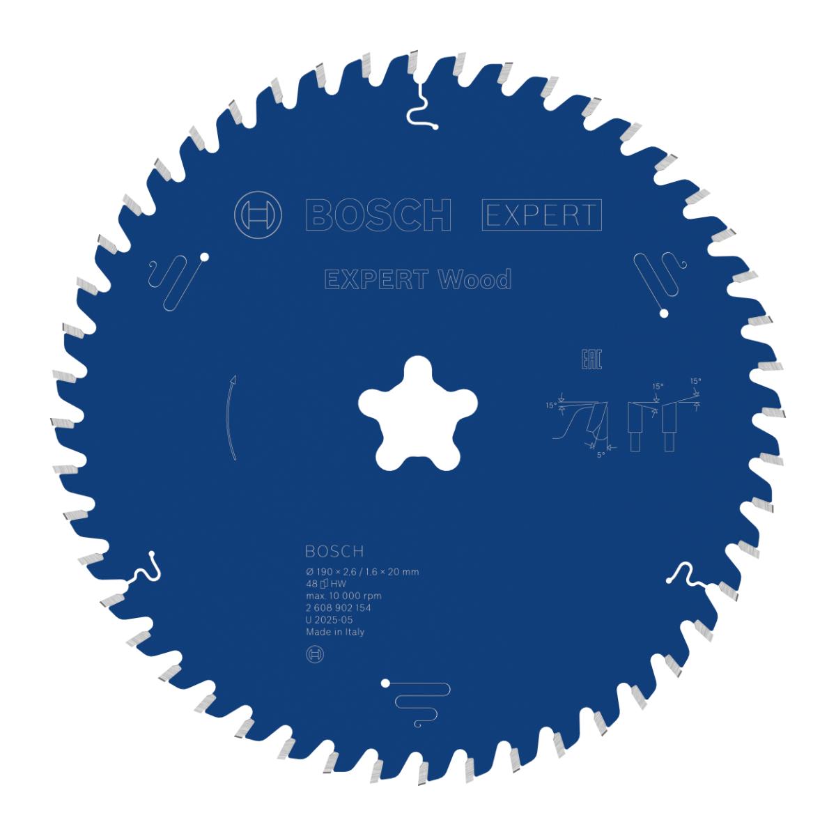 Bosch EXPERT Wood Kreissägeblatt, 190x2,4x30 mm, Z48