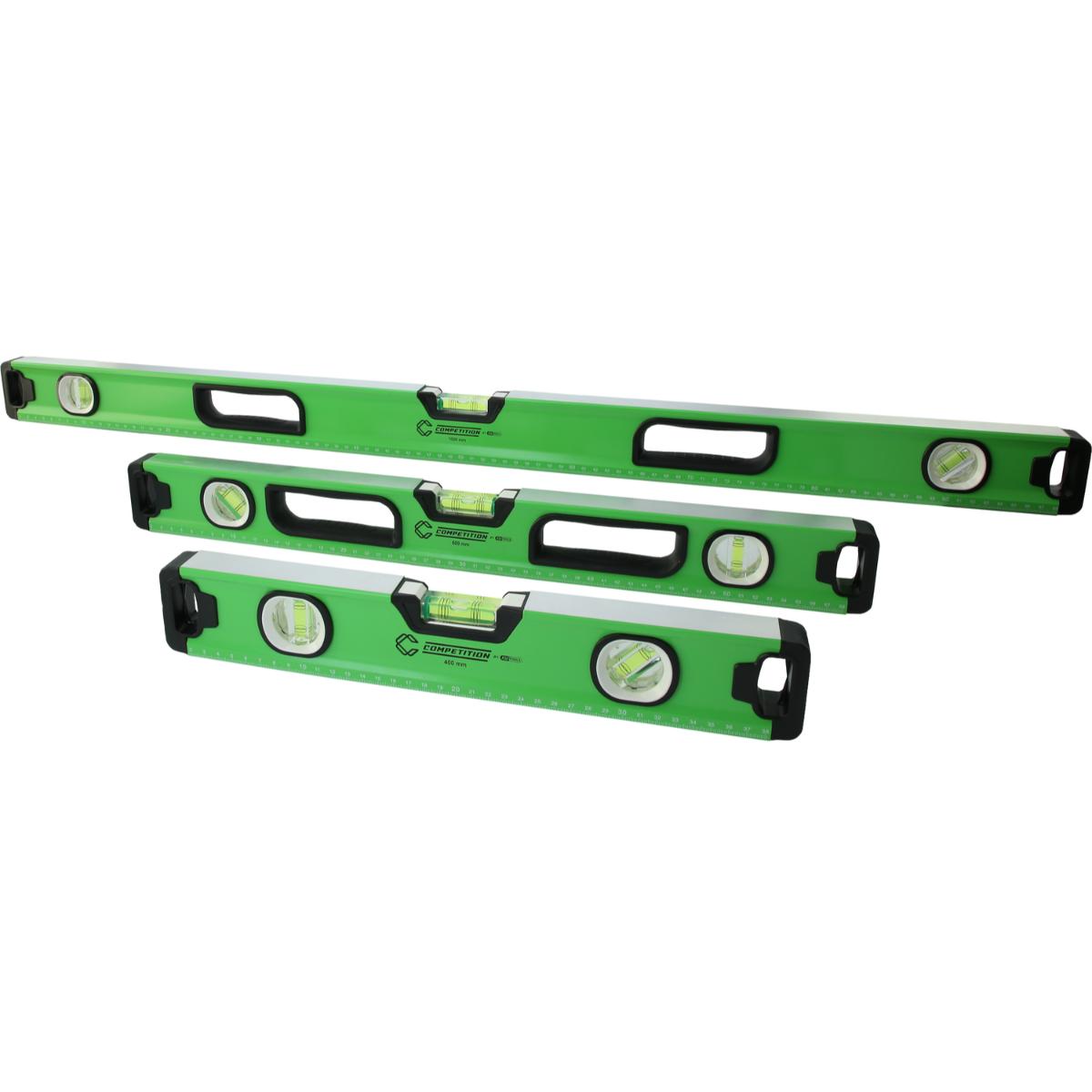 COMPETITION Wasserwaagen 3-teiliegs Set , 400 + 600 + 1000 mm
