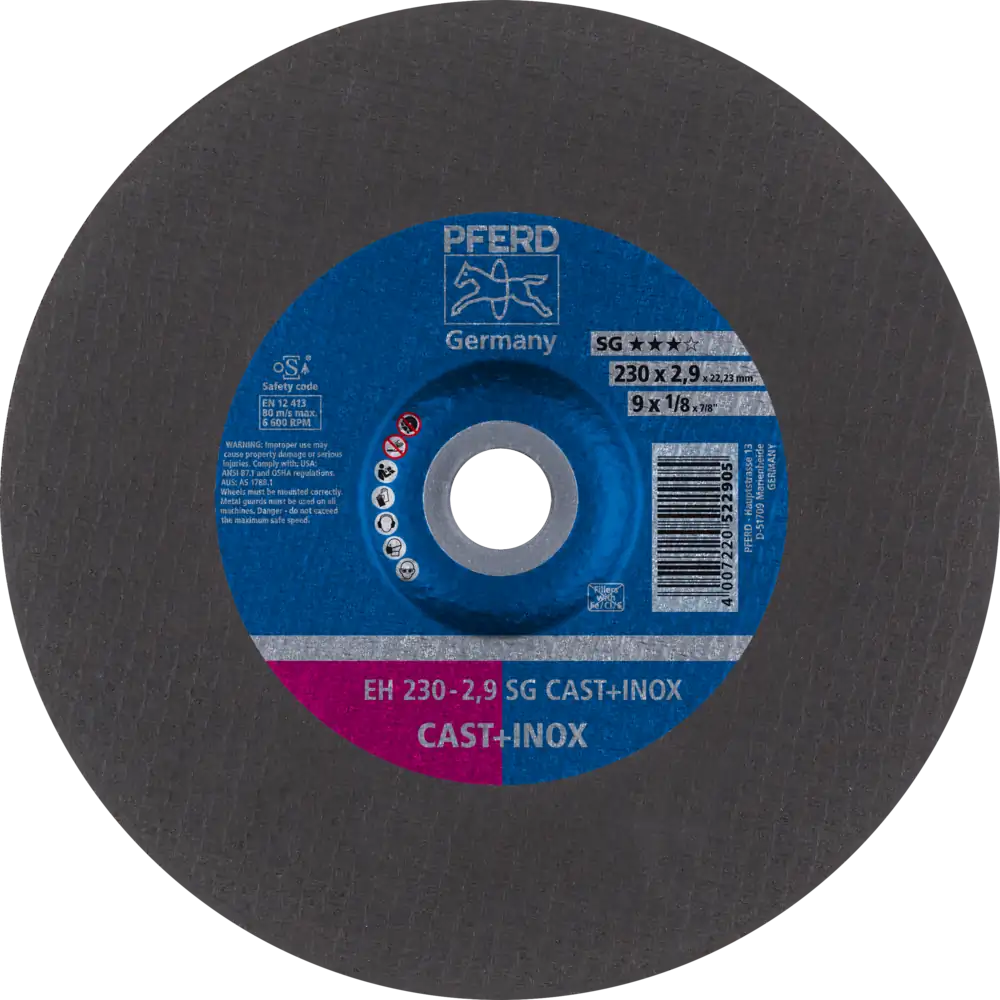 PFERD TOOLS Trennscheibe EH gekröpft Leistungslinie SG CAST+INOX für Guss/Edelstahl