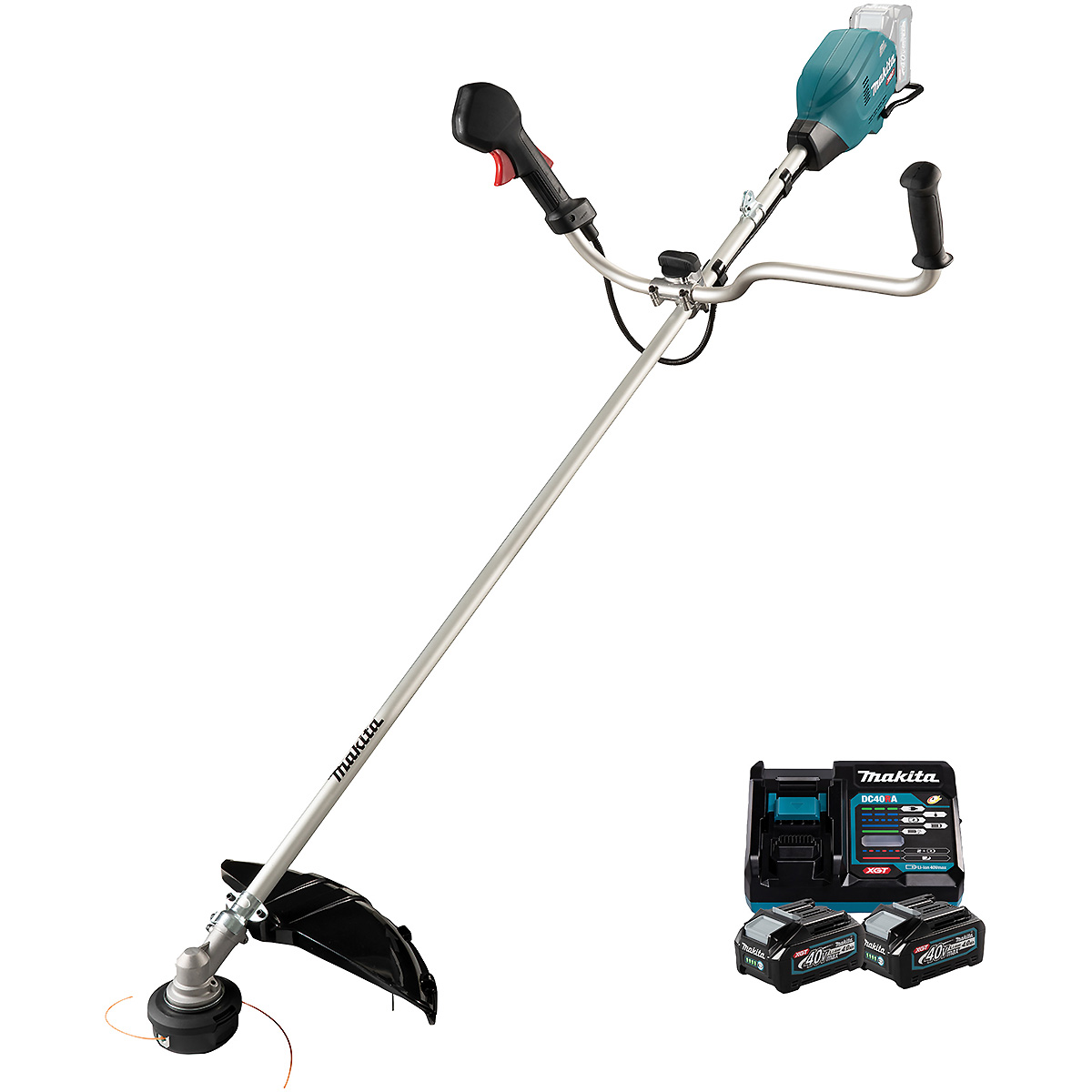 Makita Akku-Freischneider UR006GZ06 + Power Source-Kit 191L77-9 (inkl. Schnellladegerät DC40RA + 2x