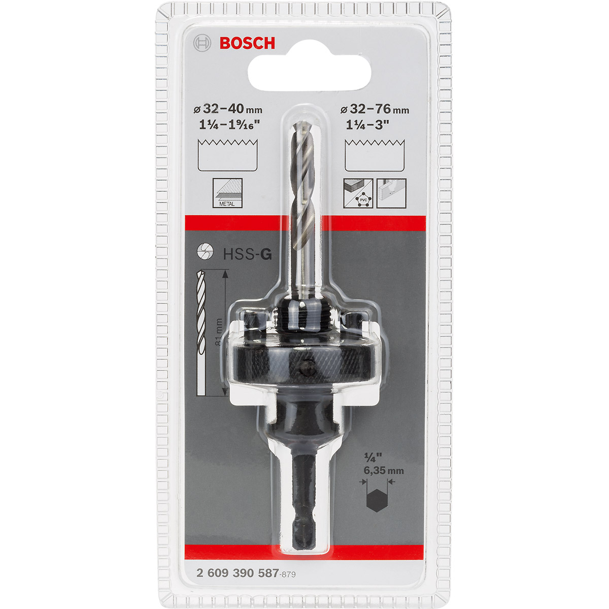Bosch Sechskantadapter, 5/8 Zoll - 18 UNF, 32 - 76 mm