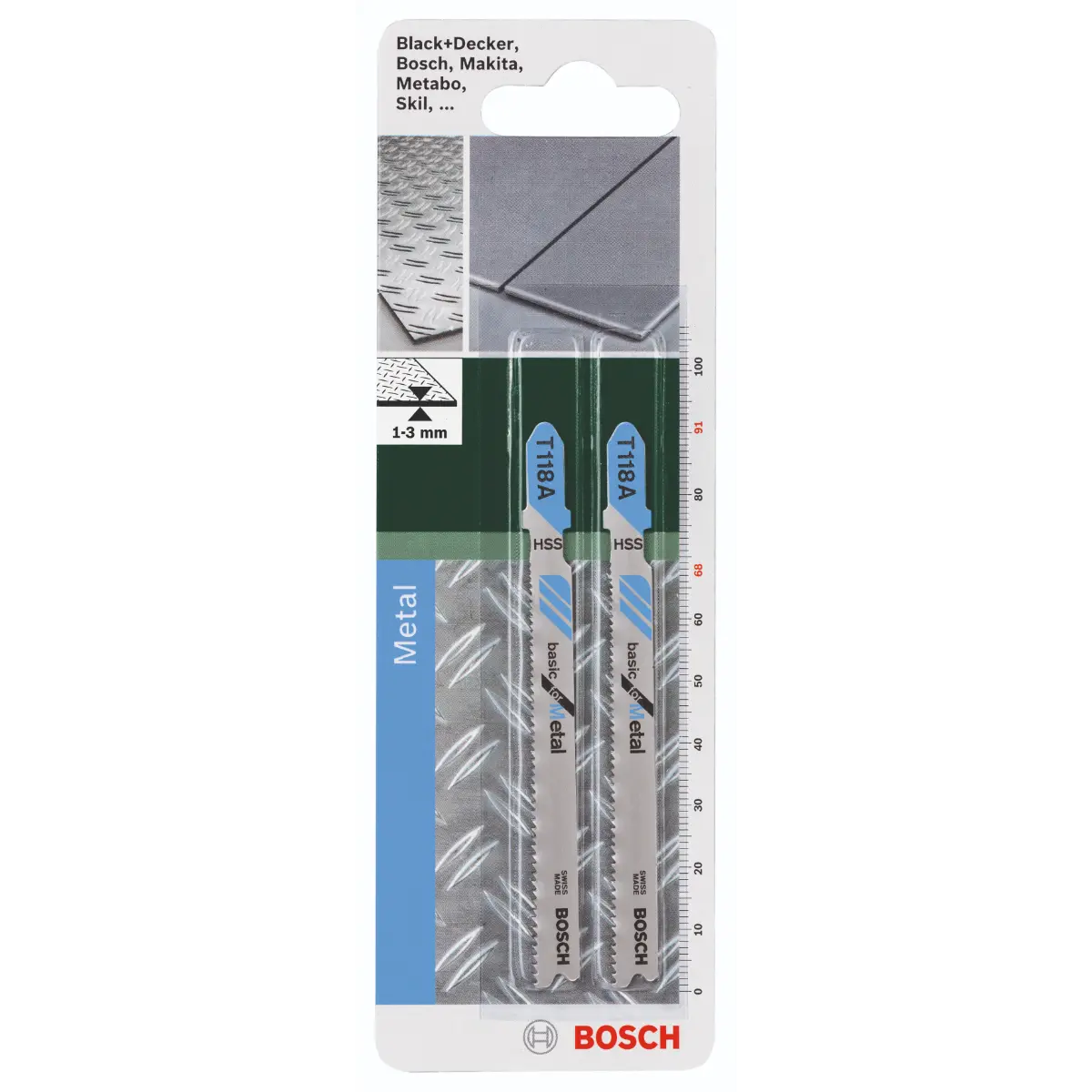 Bosch Stichsägeblatt HSS, T 118 A Basic for Metal